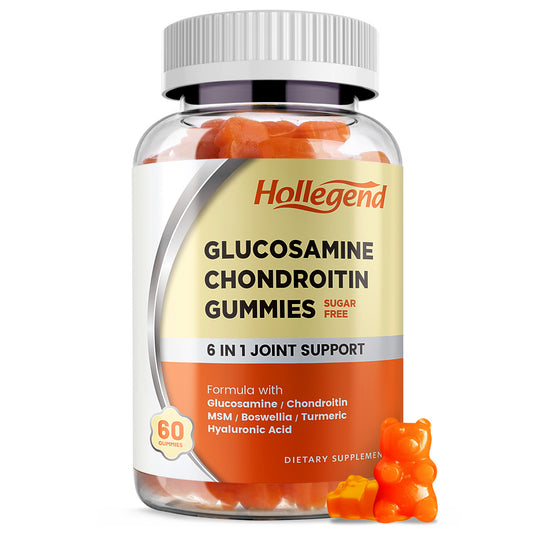 Glucosamine Chondroitin Gummies Sugar Free, Joint Support Gummies Supplements for Adults Men & Women, 1500mg Glucosamine Chewables with MSM Turmeric, 60 Count
